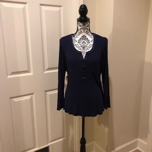 Navy long sleeve T-shirt